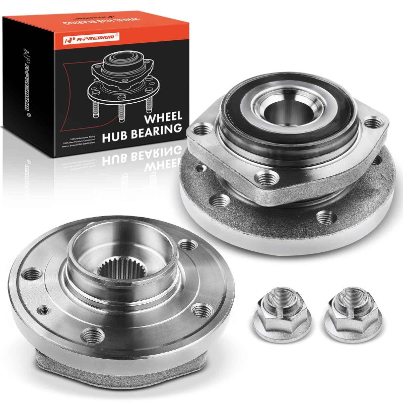 A-Premium APremium 2 x Front Wheel Bearing and Hub Assembly Compatible with Volvo C70 1998 S70 1998 V70 1998 850 19941997