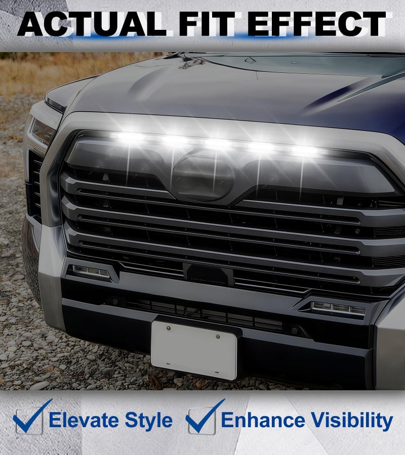 NEOXIST Direct-Snap LED Grill Lights for 2022-2026 Toyota Tundra 3rd Gen Accessories Raptor Grille Light Bar, Only Fits SR/SR5/Limited (White) - Image 4