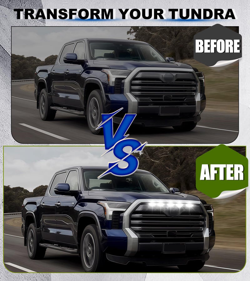 NEOXIST Direct-Snap LED Grill Lights for 2022-2026 Toyota Tundra 3rd Gen Accessories Raptor Grille Light Bar, Only Fits SR/SR5/Limited (White) - Image 3