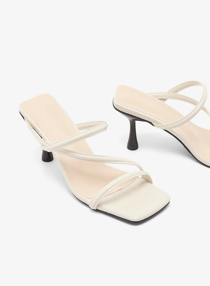 Ella White Strap Detail High Heels for Women | Best Price UAE