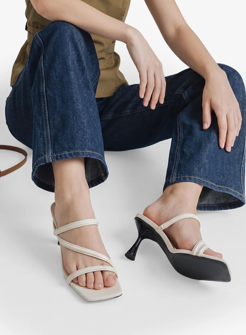Ella White Strap Detail High Heels for Women | Best Price UAE