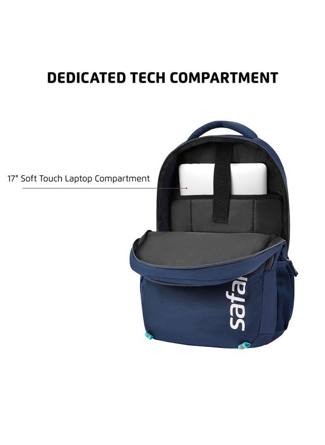 Safari Safari Surge Laptop Bag, 30 Ltrs, 2 compartments, 2 front smart organizers, Water Resistant, College Bag For Men & Women, School Bags for Boys & Girls, Laptop/Office Backpack for Men & Women, Blue  - Image 4