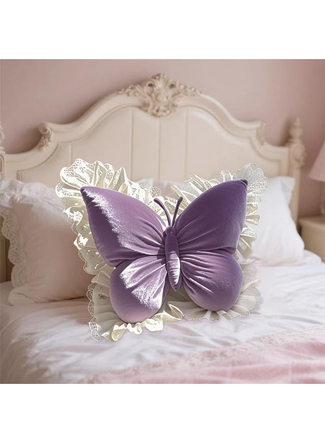 GUDOO Purple Butterfly Shaped Pillow – Soft Plush Decorative Cushion for Bedroom, Sofa & Kids Room - Image 4