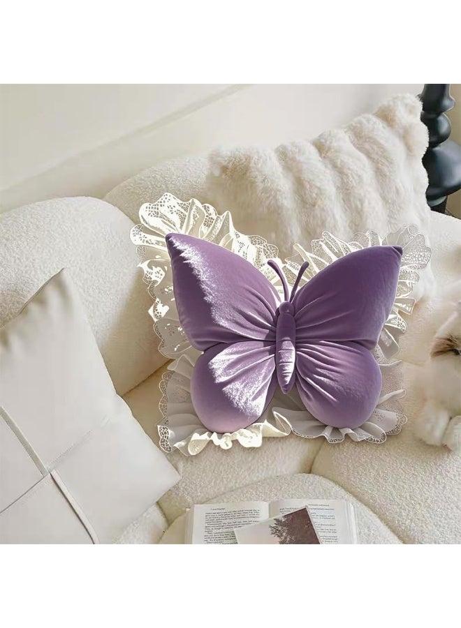 GUDOO Purple Butterfly Shaped Pillow – Soft Plush Decorative Cushion for Bedroom, Sofa & Kids Room - Image 5