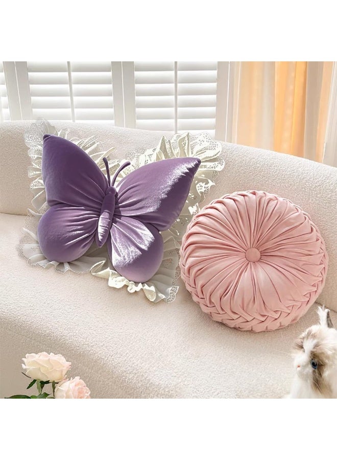 GUDOO Purple Butterfly Shaped Pillow – Soft Plush Decorative Cushion for Bedroom, Sofa & Kids Room - Image 3