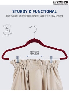 ZOBER Premium Velvet Skirt Hangers with metal clips  - Image 5