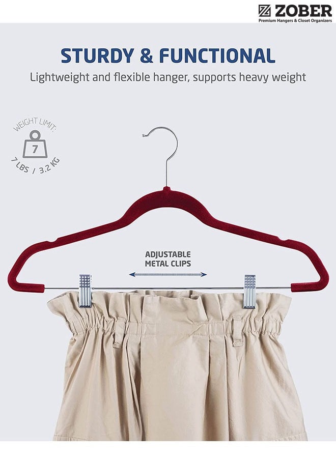 ZOBER Premium Velvet Skirt Hangers with metal clips  - Image 5