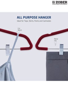ZOBER Premium Velvet Skirt Hangers with metal clips  - Image 4
