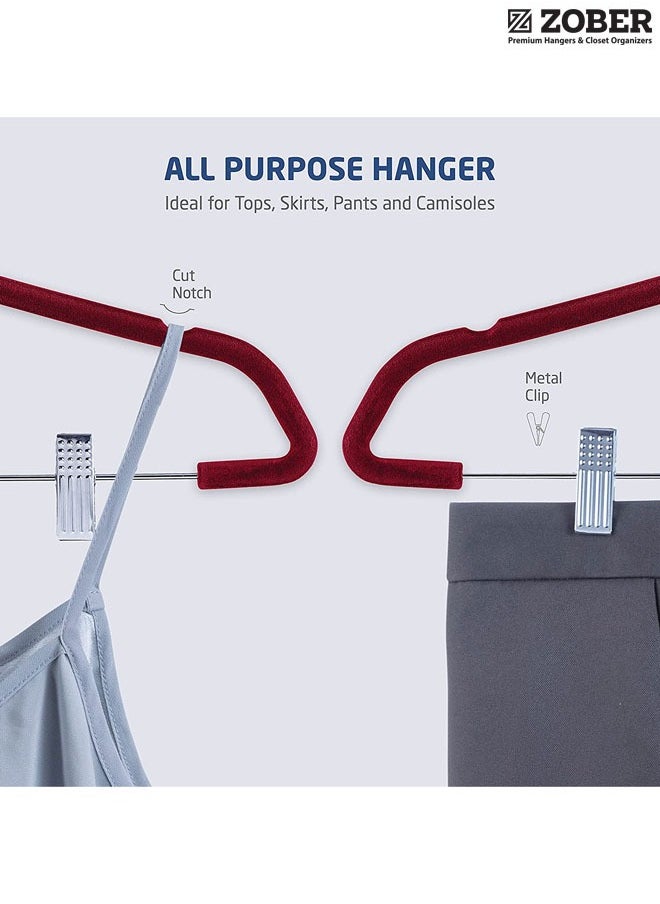ZOBER Premium Velvet Skirt Hangers with metal clips  - Image 4