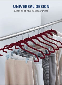 ZOBER Premium Velvet Skirt Hangers with metal clips  - Image 3