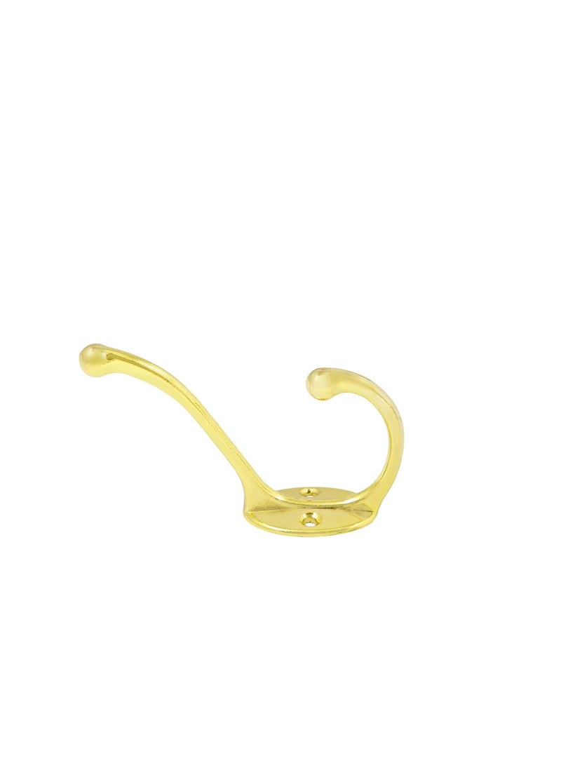 Metal Hat And Coat Hook Wall Hanger, Gold  - Image 1
