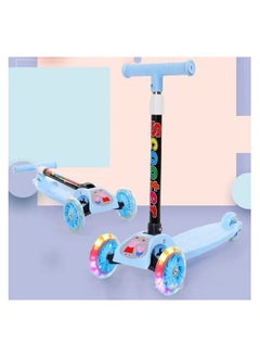 Kick Scooters for Kids, Scooter for Child Toddler Kick Scooter with Foldable, 4 Adjustable Height, Light Up Wheels for Ages 2-12Kids Balance Exercise(Blue) - pzsku/ZBFE51FE1472A207B7ACFZ/45/_/1729143263/bc474cca-5ddc-4ccc-94d6-884e265f172b