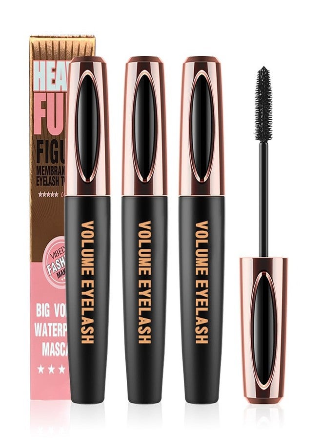 Tiejdhr 4D Silk Fiber Lash Mascara Extension Voluminous Mascara Waterproof & Smudge-Proof Long-Lasting 24 Hours No Flaking Longer Thicker Eyelashes,All Day Exquisitely Full (3 Packs) - Image 1
