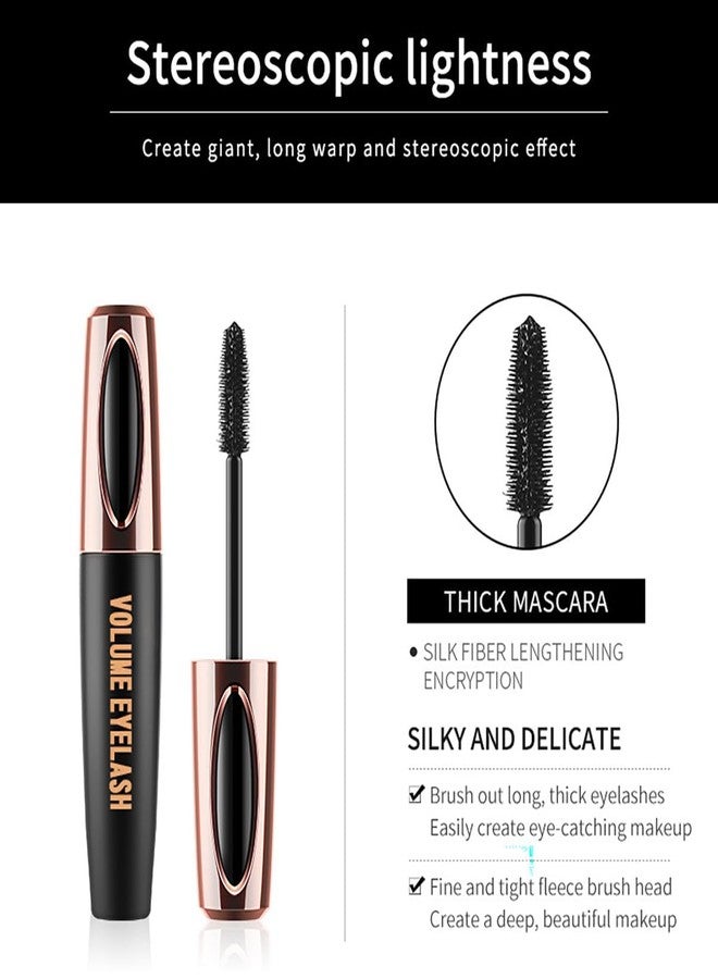 Tiejdhr 4D Silk Fiber Lash Mascara Extension Voluminous Mascara Waterproof & Smudge-Proof Long-Lasting 24 Hours No Flaking Longer Thicker Eyelashes,All Day Exquisitely Full (3 Packs) - Image 3