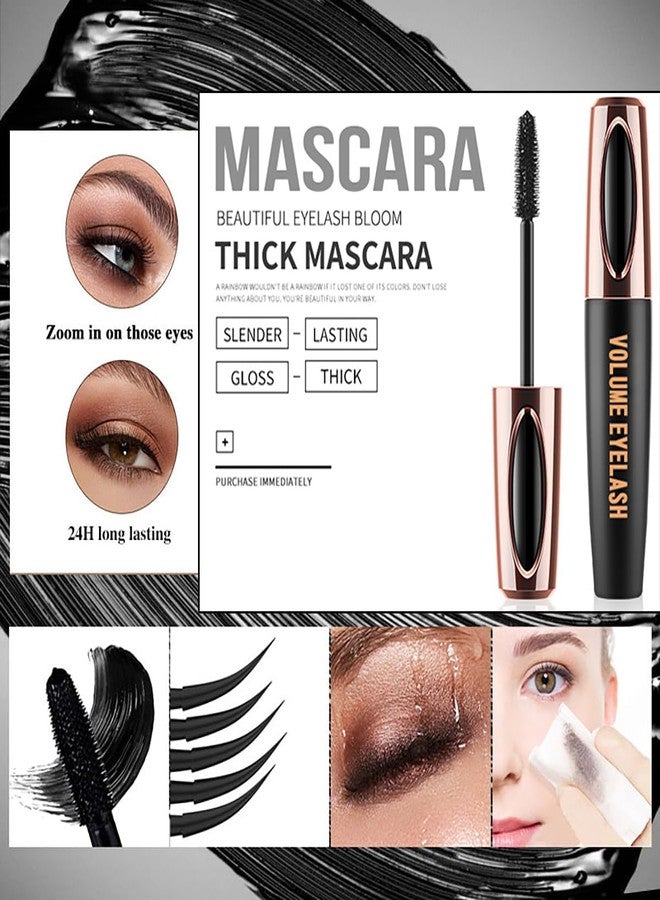 Tiejdhr 4D Silk Fiber Lash Mascara Extension Voluminous Mascara Waterproof & Smudge-Proof Long-Lasting 24 Hours No Flaking Longer Thicker Eyelashes,All Day Exquisitely Full (3 Packs) - Image 4