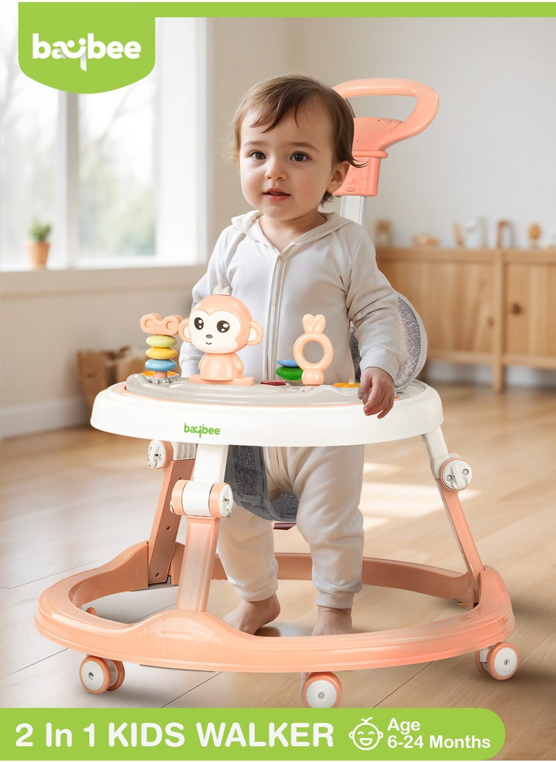 Drono Pro Baby Walker For Kids, Round Kids Walker With Parental Push Handle, 4 Seat Height, Baby Push Walker With Tray & Musical Toy Bar Toddler Walker For Baby 6-18 Months Boy Girl Pink - pzsku/ZBFE534A6045C7399E5CDZ/45/1741348095/a1ddc6a0-833b-483a-a300-07b8cce29905