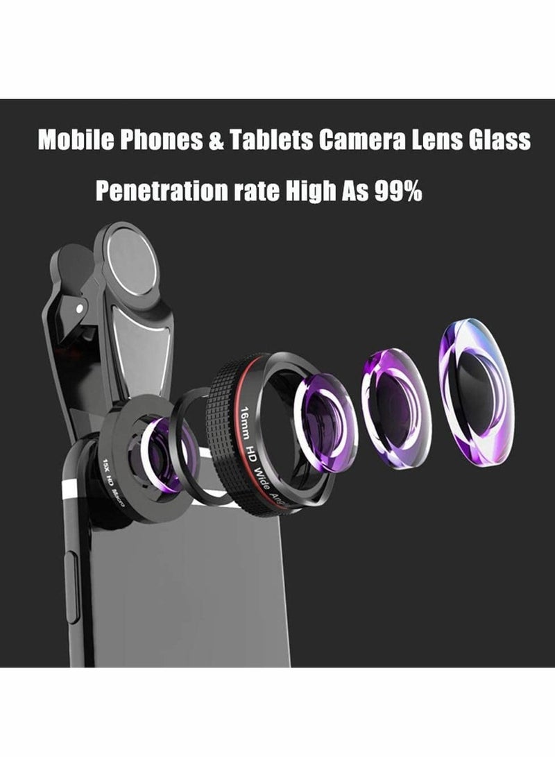Excefore Phone Camera Lens,Clip on Cell Phone Lens Kit Compatible with Most Phones,Most Smartphones, 4K HD 2 in 1 120° Wide Angle Lens, 15X Macro Lens, No Distortion - Image 2