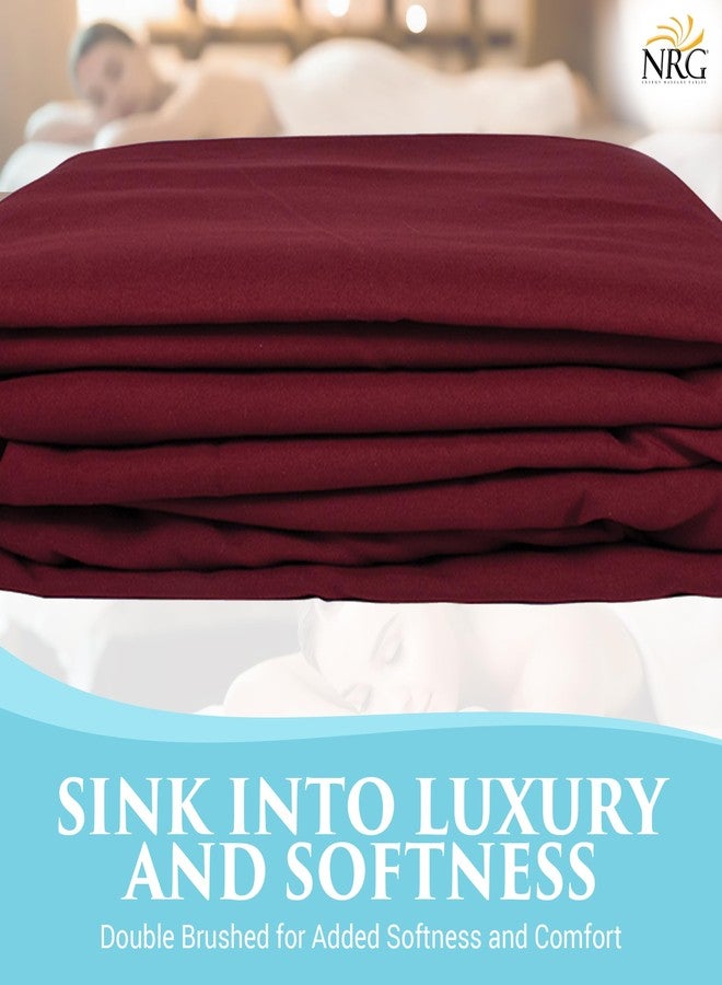 NRG Premium Microfiber Fitted Massage Table Sheet, Single Sheet - 100% Double Brushed Polyester Soft as Silk - 120 GSM - Wrinkle Resistant and Resists Pilling - 77 x 36 inches - Color: Merlot - Image 3