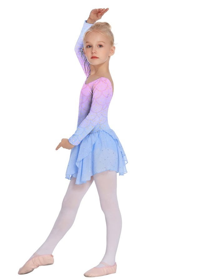 Arshiner Kids Girls Classic Long Sleeve Leotard Crisscross Dance Ballet Dress - Image 3