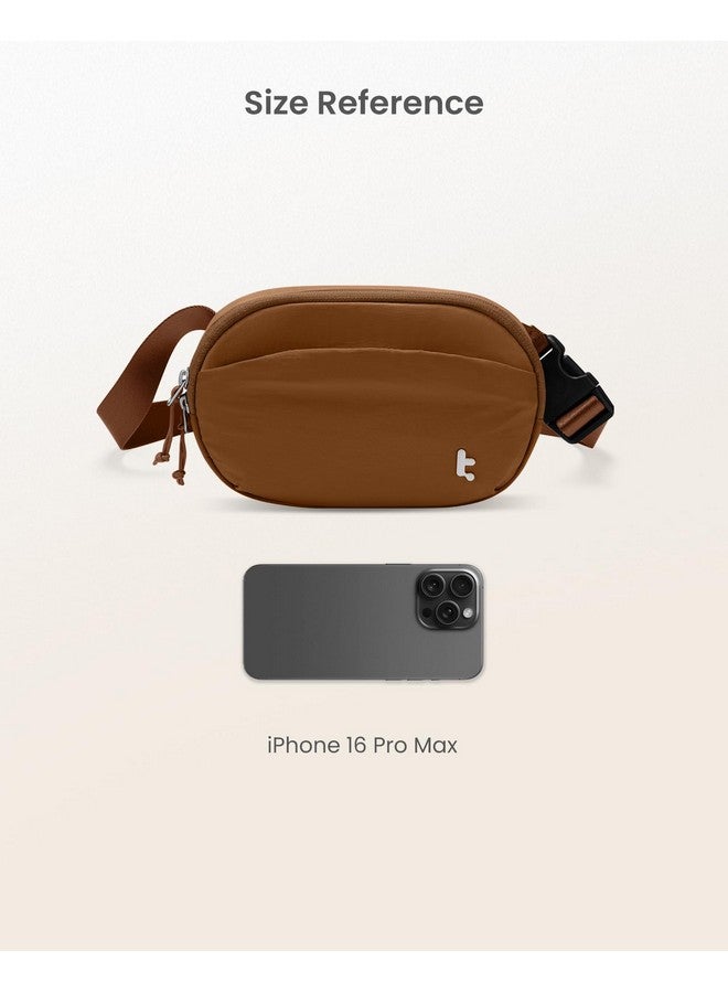 tomtoc Belt Bag with RFID Blocking, 1.5L Cross Body Fanny Pack, Sling Bag, Waist Bags with Adjustable Strap for Travel Walk, Caramel, Caramel, Fasion - Image 3