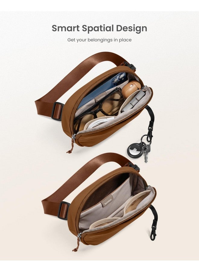 tomtoc Belt Bag with RFID Blocking, 1.5L Cross Body Fanny Pack, Sling Bag, Waist Bags with Adjustable Strap for Travel Walk, Caramel, Caramel, Fasion - Image 4