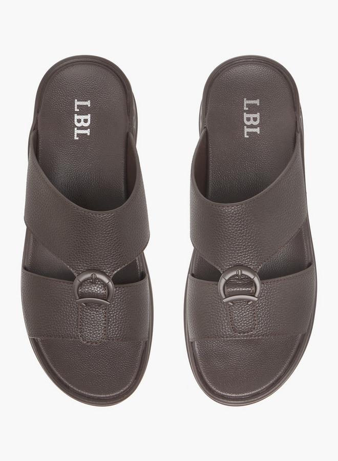 ال بي ال من شو اكسبرس صنادل رجالية بنقوش جلد مع إبزيم - Image 2