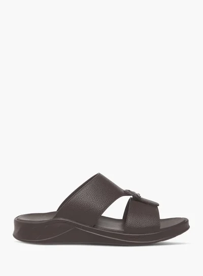 LBL by Shoexpress Mens Textured Slip-On Arabic Sandals With Buckle Accent
