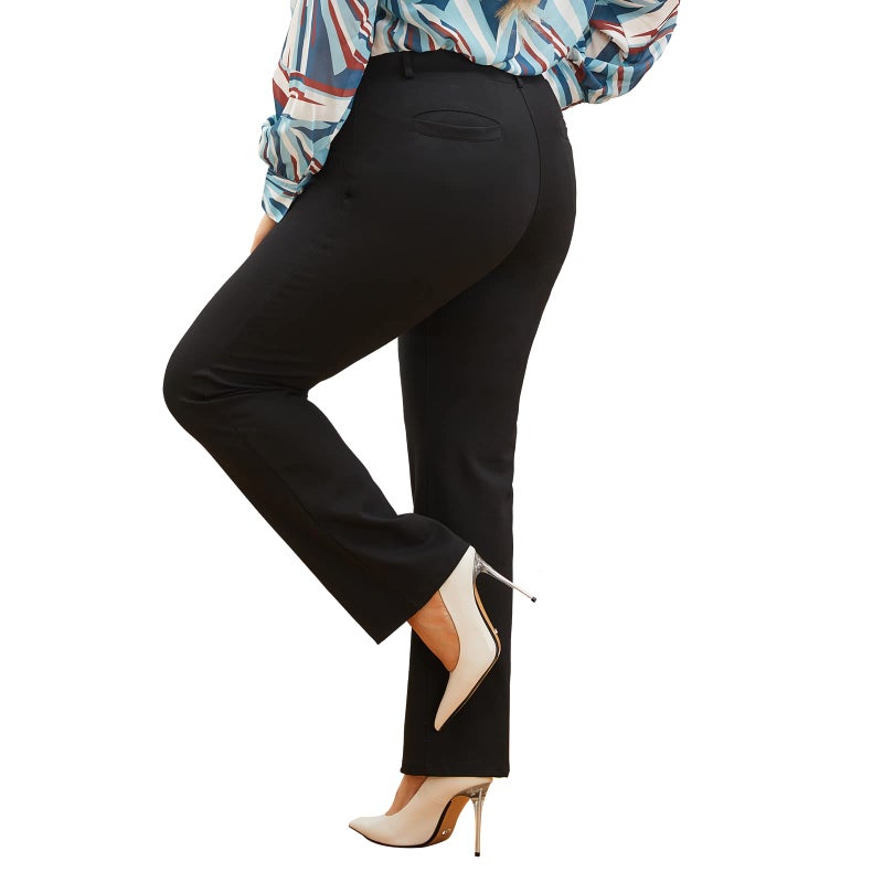 DGD Plus Size Women's Straight-Leg Dress Pants - Slacks for Business Casual,Work Clothes for Office D-4XL - Image 1