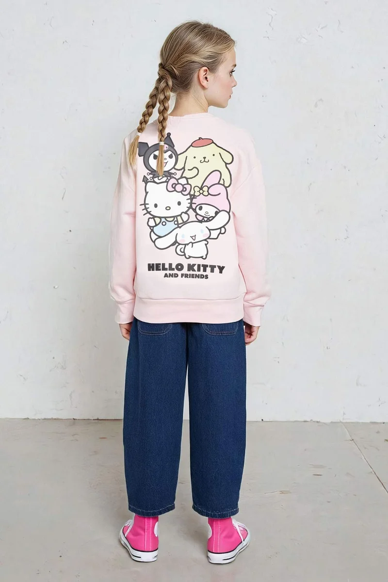 DeFacto Girl Hello Kitty Oversize Fit Polo Neck Sweatshirt