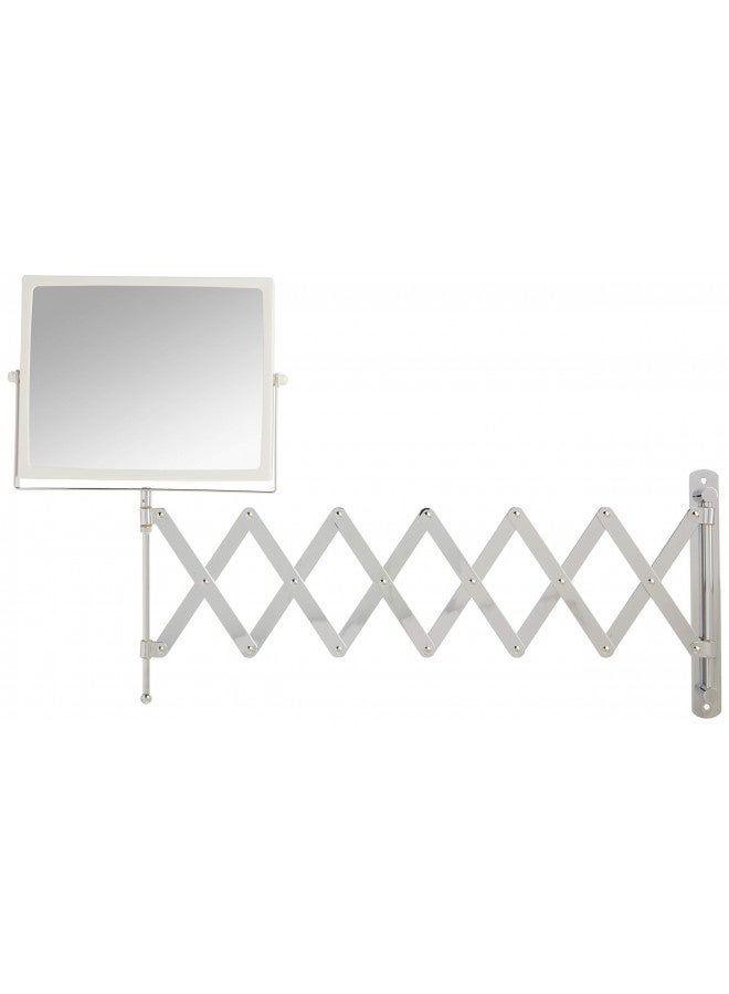Jerdon JERDON 8.3-Inch x 6.5-Inch Two-Sided Swivel Wall Mount Mirror - Vanity Mirror with 5X Magnification & 30 inch Wall Extension - White Base with Chrome Finish Handle - Model J2020C - Image 4