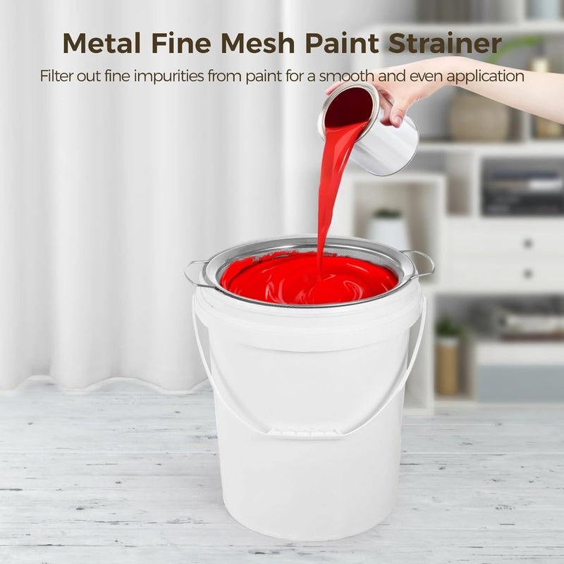4-Piece Fine Mesh Paint Strainers, Stainless Steel 60 Mesh With Dual Handles, Paint Filter For Buckets, Multifunctional Metal Strainer For Paint, Pasta, And Vegetables - Image 5