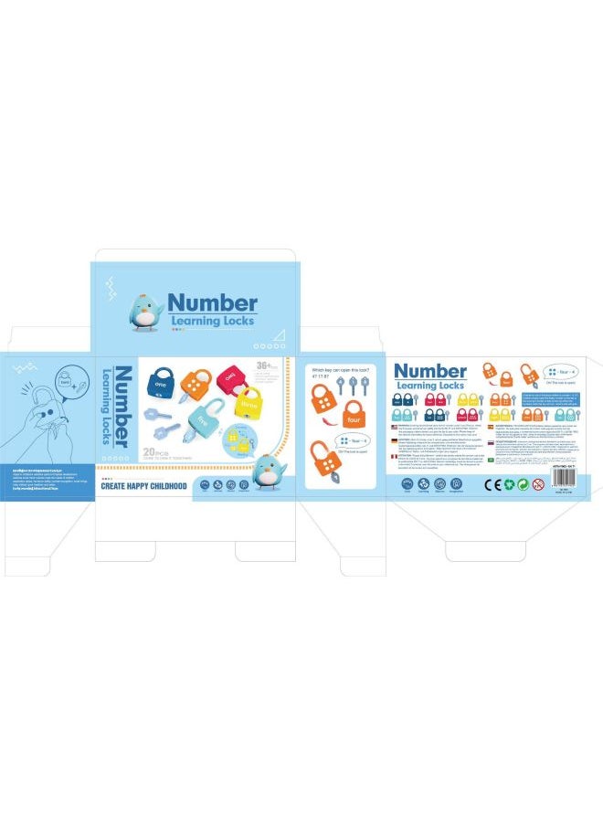 Generic - Early Education Matching Numbers And Letters Unlock Game Key Fine Movements Children's Training Baby Educational Toys-Color:Number Lock 10 Pieces-color Box - Image 1