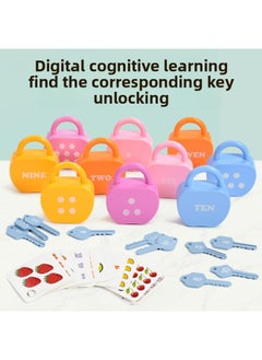 Generic Early Education Matching Numbers And Letters Unlock Game Key Fine Movements Children's Training Baby Educational Toys-Color:Number Lock 10 Pieces-color Box  - Image 3