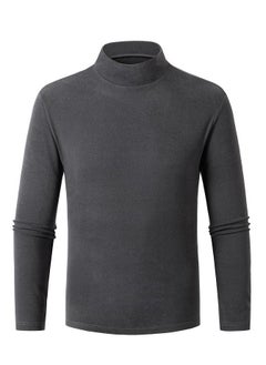 Loquat Men's Autumn/Winter Simple High Neck Long Sleeve T-shirt 
