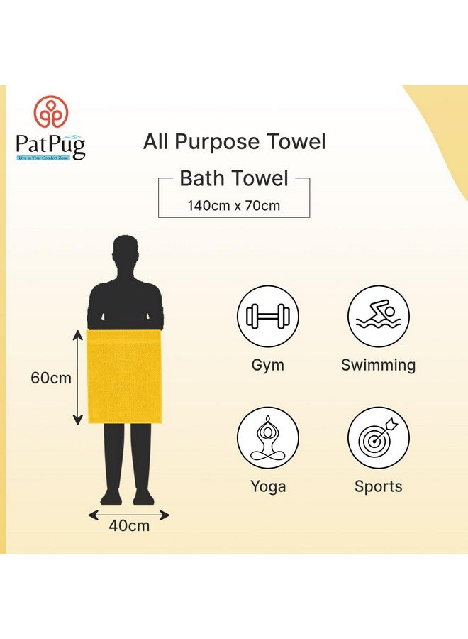 Patpug 100% Indian Ultra Soft Cotton 4 Piece Hand Towel Set, 500 GSM for Gym, Workout, Yoga, Wash Basin (Turqoise Blue and Sunrise Yellow) - Image 4