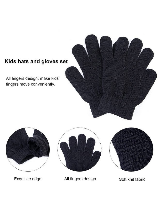 YSense 3 Pcs Boys Girls Winter Beanie Casual Style Hat Scarf Gloves Set Thick Knitted Warm Toddler Winter Hat Mittens Neck Warmer For Kids, Large, Grey - Image 4