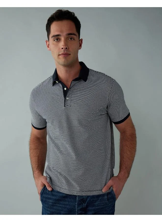 امريكان ايجل AE Flex Pique Striped Polo Shirt