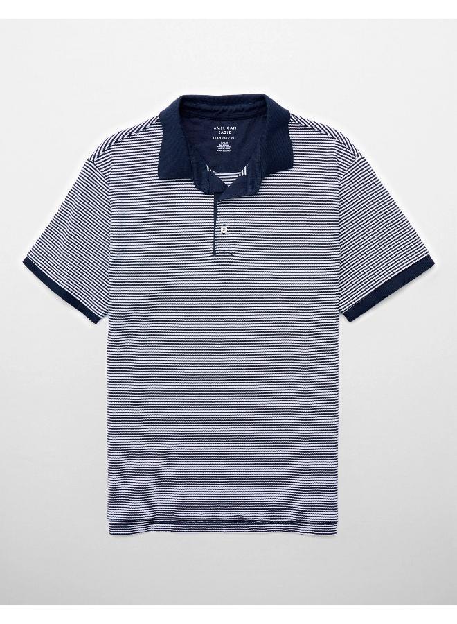American Eagle AE Flex Pique Striped Polo Shirt - Image 3