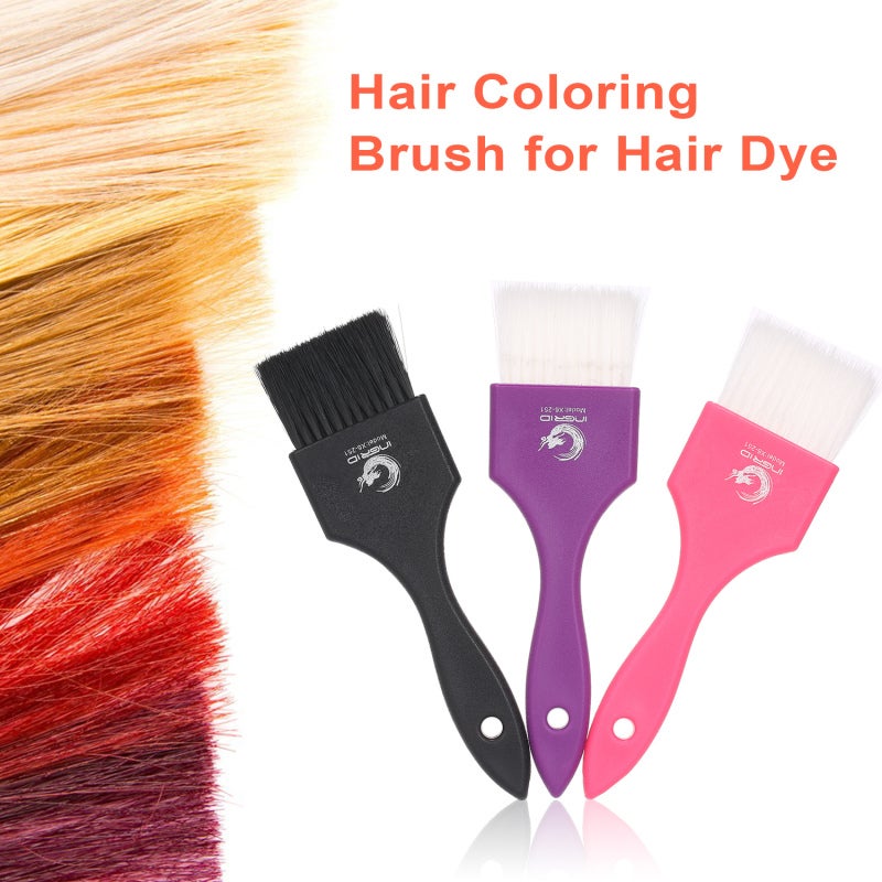 Hair Dyeing Brush Purple Sturdy Nylon Bristles Comfortable Tapered Handle - Easy To Clean Hair Tint Brush for Home DIY Hairdressing Salon Use - Image 2
