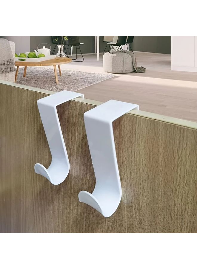 6 Pack White Plastic Door Hooks Wall Mount Easy Install For Hanging Bags Hats Keys - Image 2