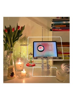 Acrylic Ipad Tablet Reading Stand Holder Korean Desk Transparent Adjustable Folding Ipad Security Display Stand Tablet Holder
