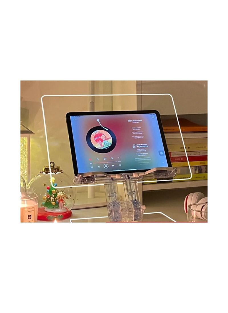 Generic - Acrylic Ipad Tablet Reading Stand Holder Korean Desk Transparent Adjustable Folding Ipad Security Display Stand Tablet Holder - Image 1