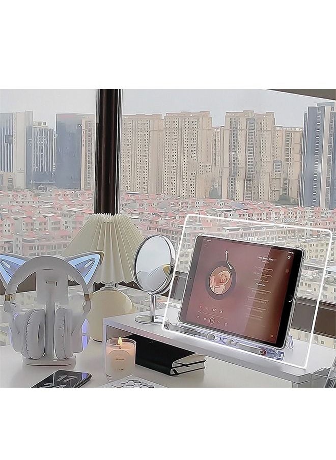 Generic - Acrylic Ipad Tablet Reading Stand Holder Korean Desk Transparent Adjustable Folding Ipad Security Display Stand Tablet Holder - Image 1