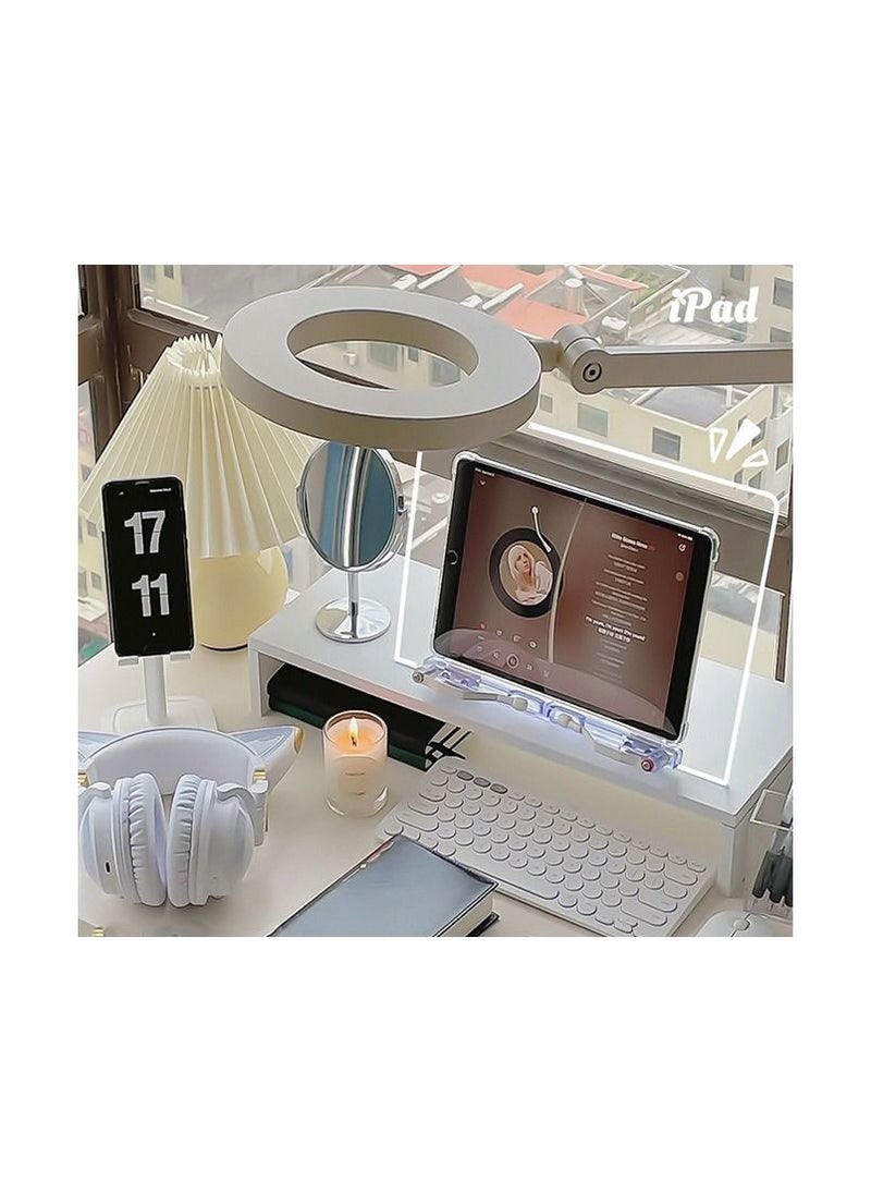 Generic - Acrylic Ipad Tablet Reading Stand Holder Korean Desk Transparent Adjustable Folding Ipad Security Display Stand Tablet Holder - Image 1
