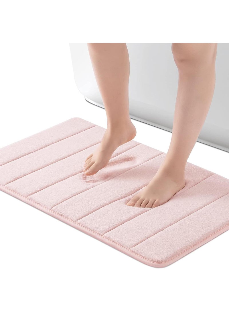 Bluejw 40*60CM Simple Thickened And Comfortable Coral Fleece Household Memory Foam Bathroom Absorbent Foot Mat - Image 5