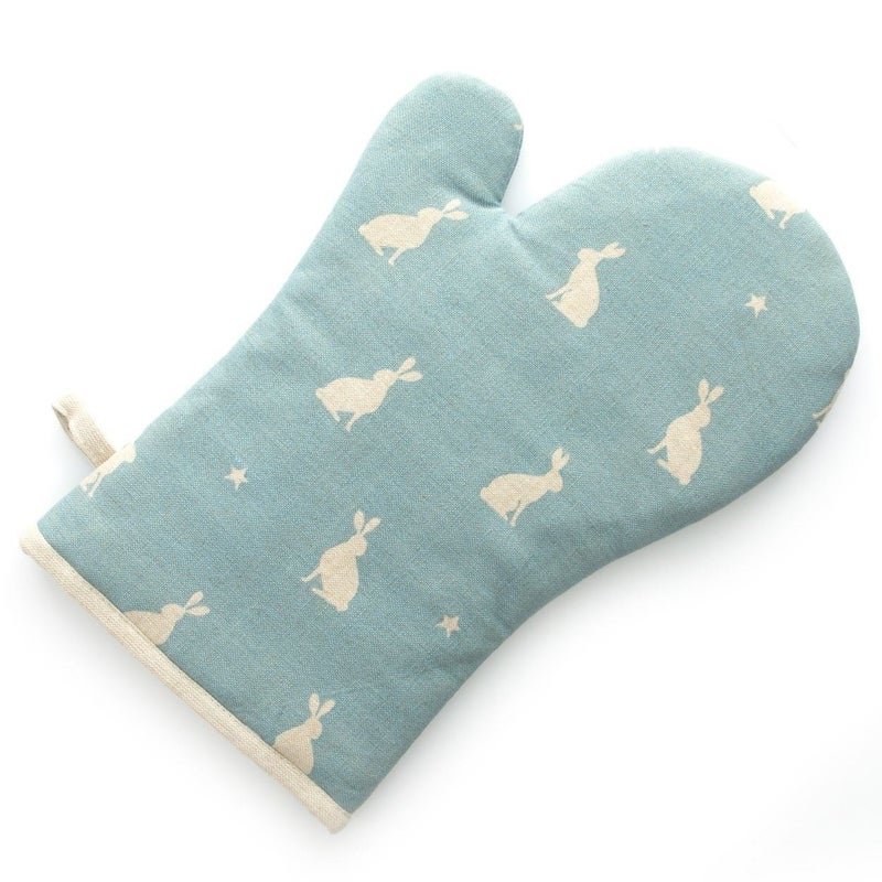 Dexam Rushbrookes Stargazing Hare 100% Cotton Oven Gauntlet Blue 33 x 20 - Image 1
