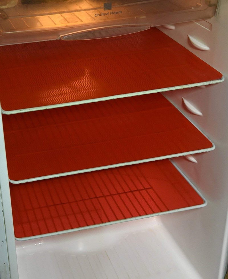Kuber Industries Kuber Industries Refrigerator Drawer MatFridge MatMultipurpose Mat Set of 8 Pcs 13 19 inches Red CodeVA62701  - Image 1
