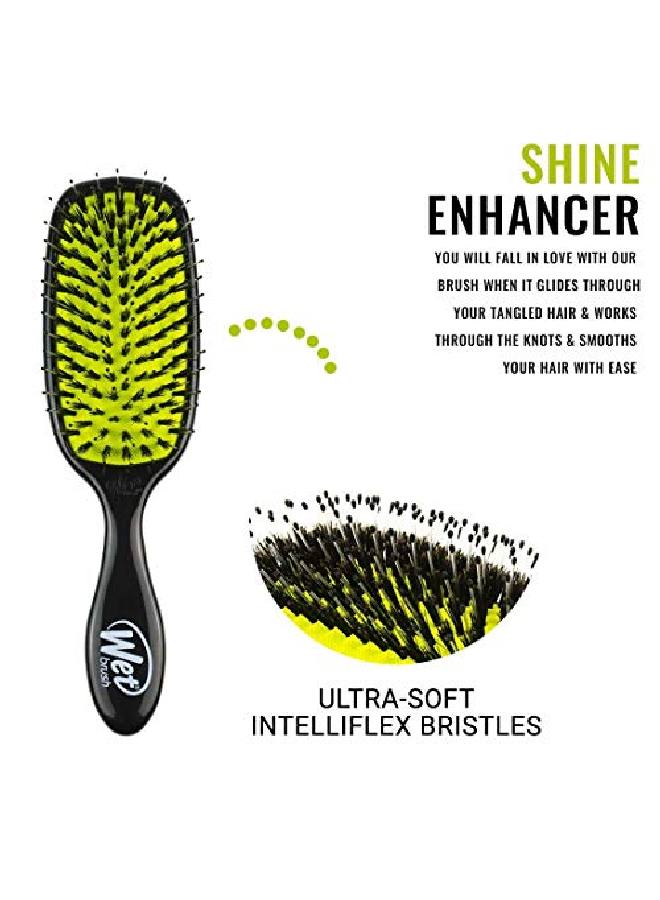Wet Brush Shine Enhancer Hair Brush Black Exclusive Ultrasoft Intelliflex Bristles Natural Boar Bristles Leave Hair Shiny And Smooth For All Hair Types For Women, Men, Wet And Dry Hair - Image 4