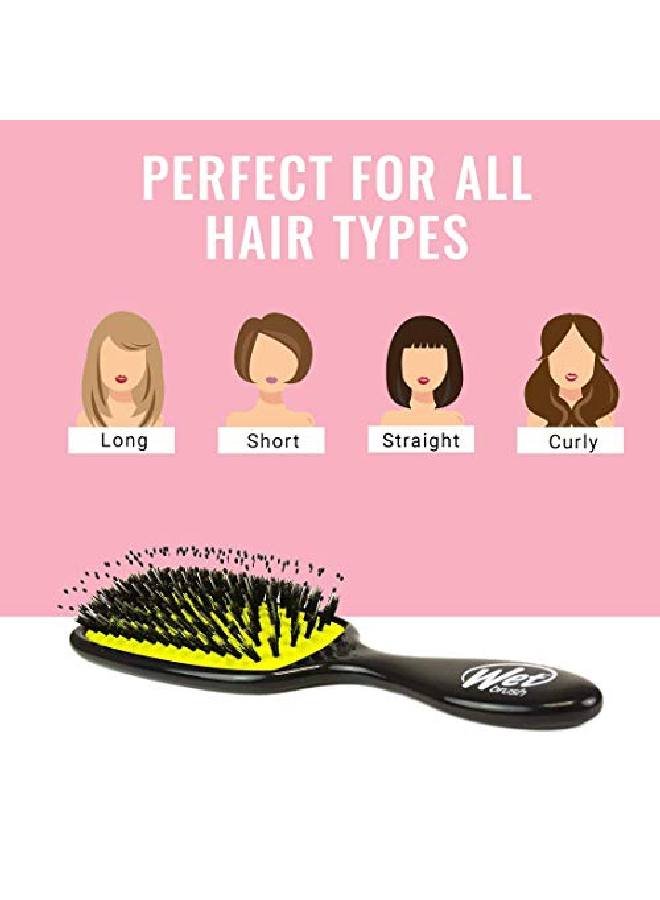 Wet Brush Shine Enhancer Hair Brush Black Exclusive Ultrasoft Intelliflex Bristles Natural Boar Bristles Leave Hair Shiny And Smooth For All Hair Types For Women, Men, Wet And Dry Hair - Image 5