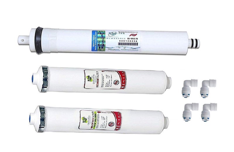 Hi-Tech RO Filter Set Pre Carbon Filter and Sediment Filter & 75 GPD RO Dry Membrane for All Types of Water Purifiers - Image 1